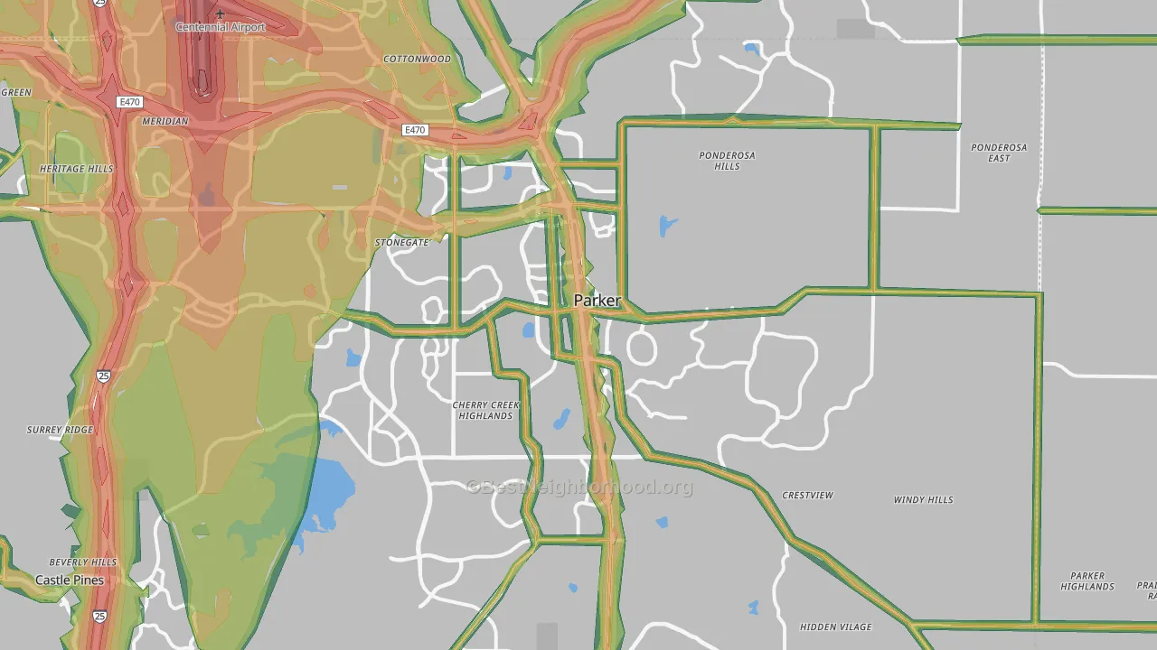 Parker, CO Map of Noise Levels in Parker