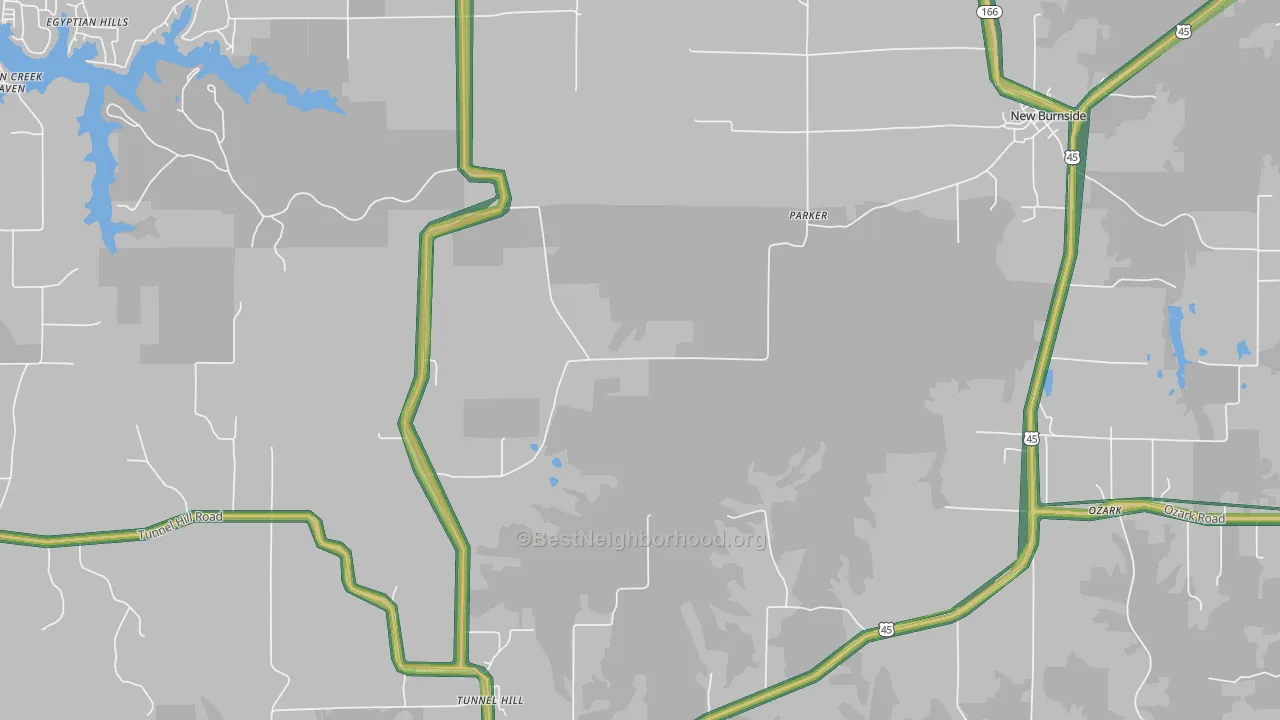 Parker, IL Map of Noise Levels in Parker