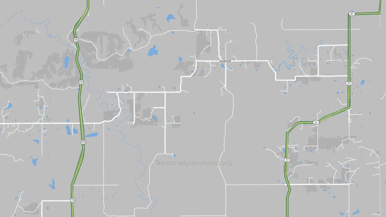 Parker, OK Map of Noise Levels in Parker