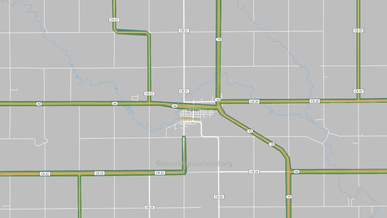 Parker, SD Map of Noise Levels in Parker