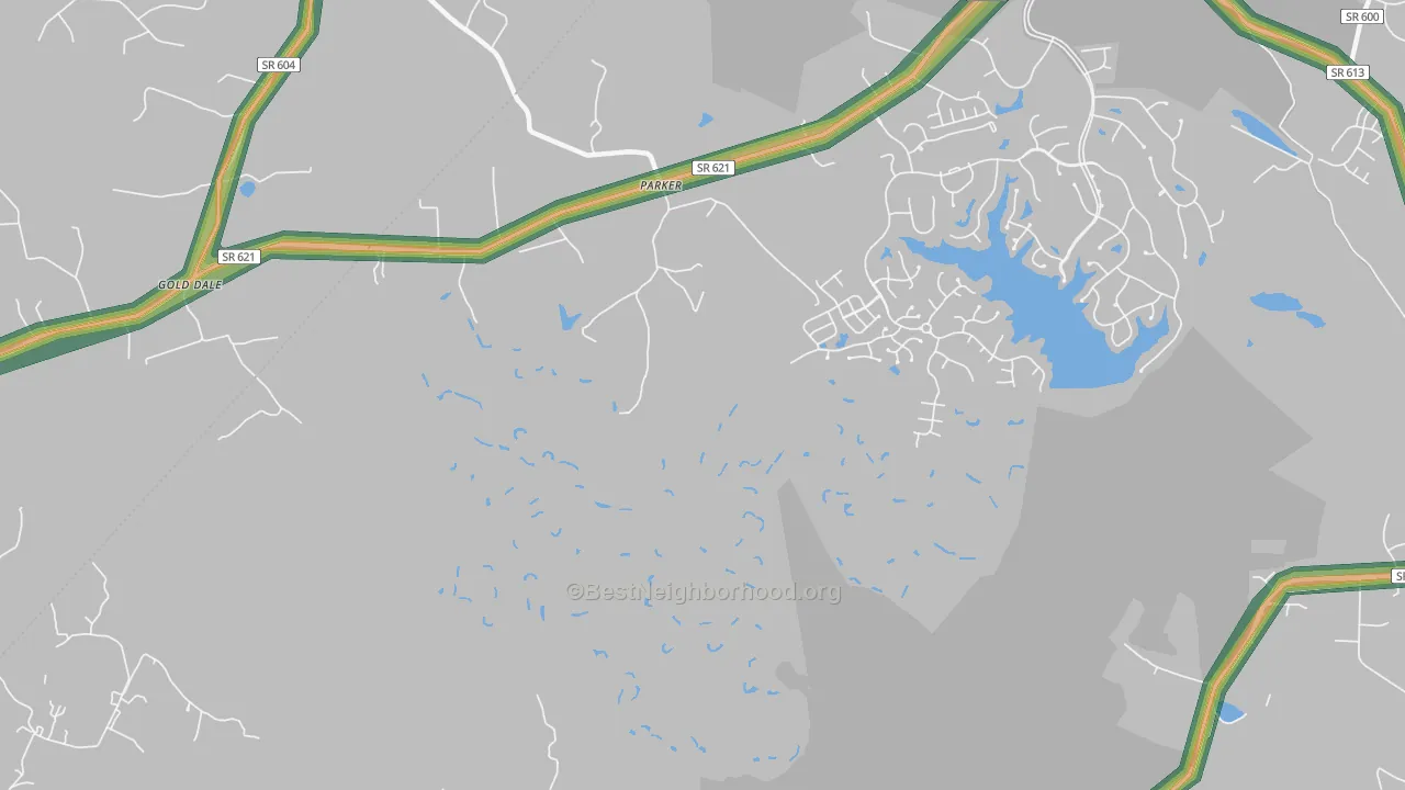 Parker, VA Map of Noise Levels in Parker