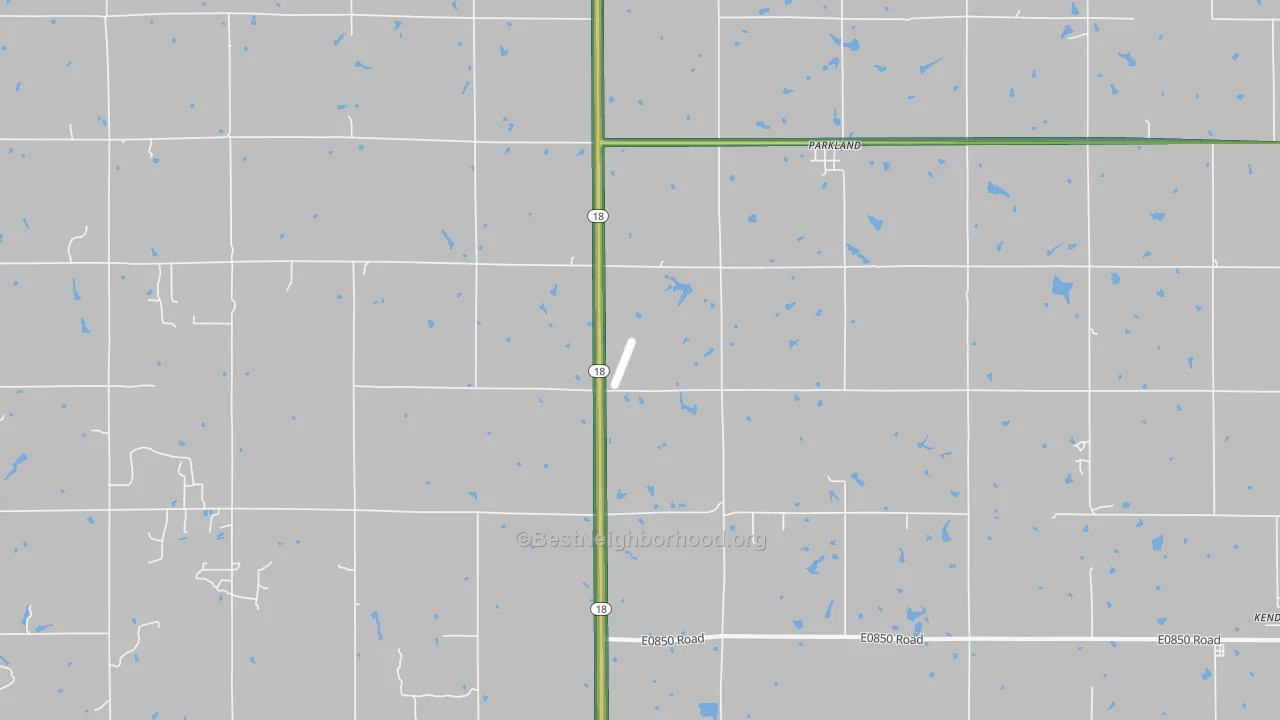 Parkland, OK Map of Noise Levels in Parkland