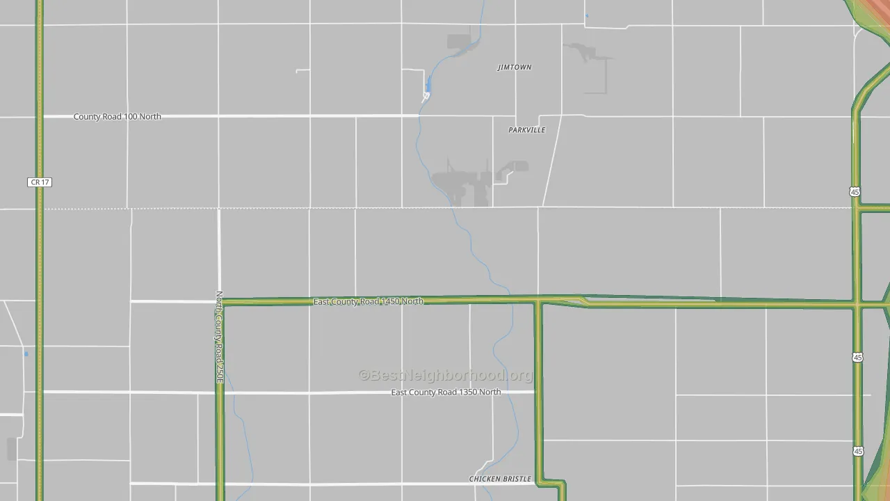 Parkville, IL Map of Noise Levels in Parkville