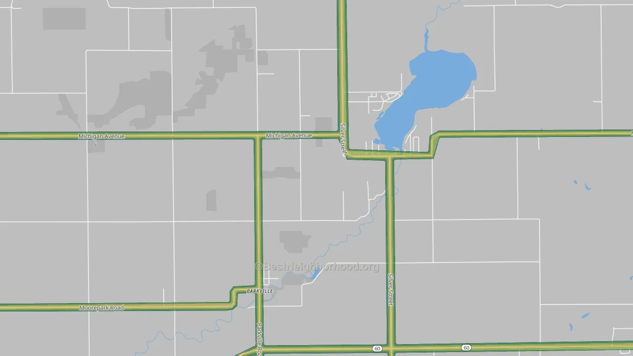 Parkville, MI Map of Noise Levels in Parkville