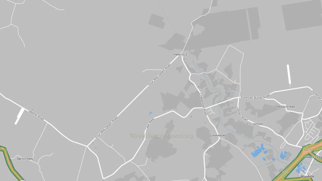 Parkville, NC Map of Noise Levels in Parkville