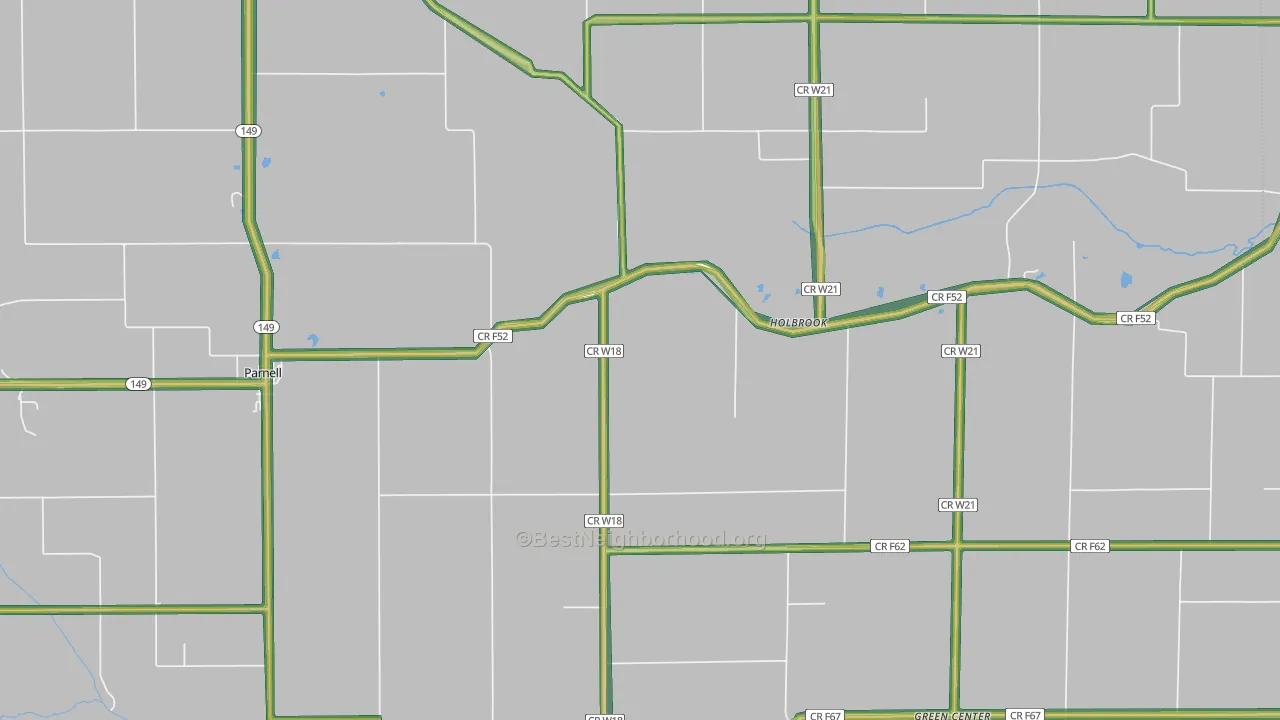 Parnell, IA Map of Noise Levels in Parnell
