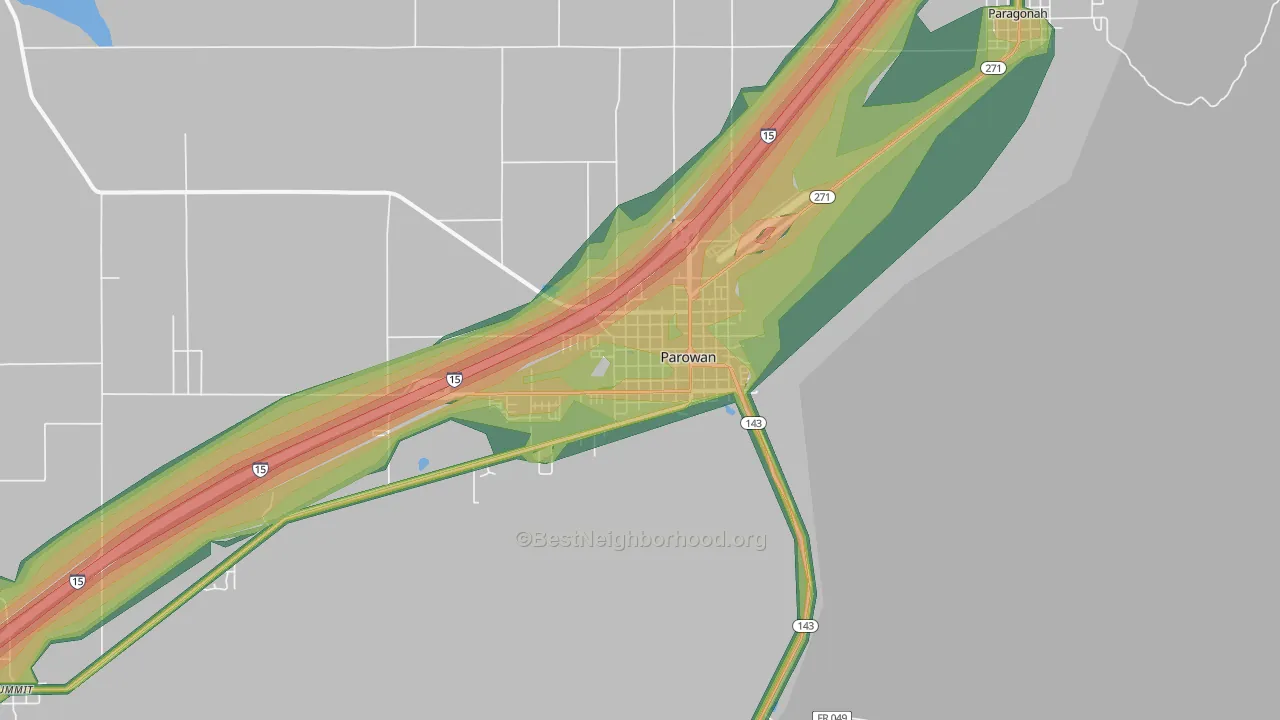 Parowan, UT Map of Noise Levels in Parowan