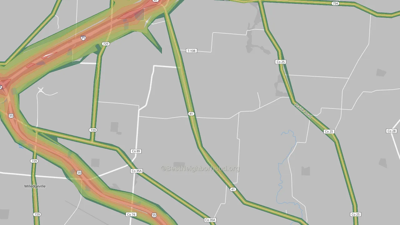Parrott, OH Map of Noise Levels in Parrott