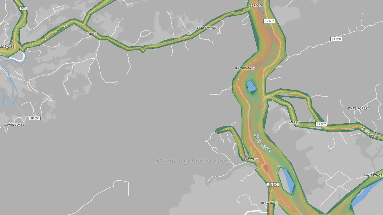 Parrott, VA Map of Noise Levels in Parrott