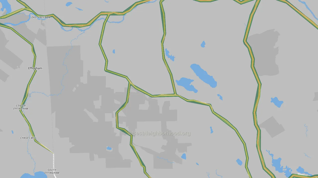 Parsonsfield, ME Map of Noise Levels in Parsonsfield