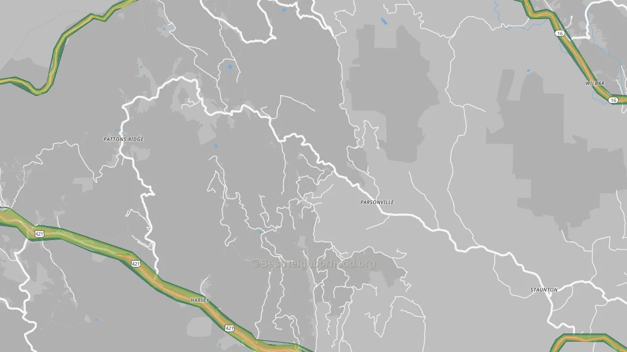 Parsonville, NC Map of Noise Levels in Parsonville