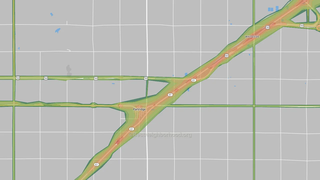 Partridge, KS Map of Noise Levels in Partridge
