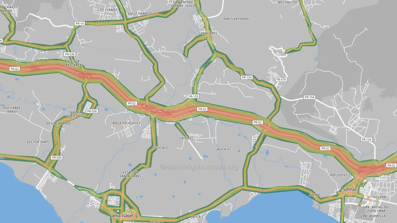Paso Seco, PR Map of Noise Levels in Paso Seco