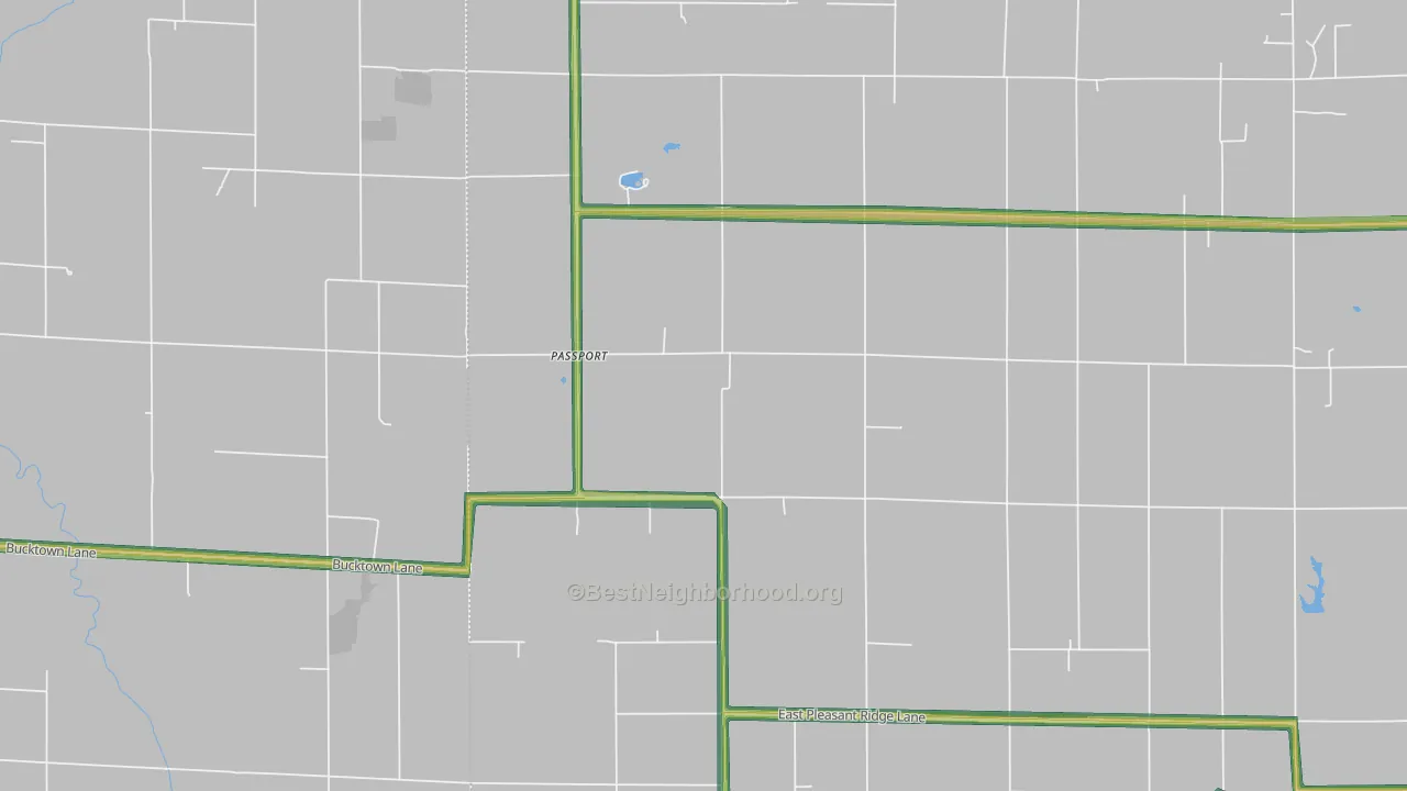 Passport, IL Map of Noise Levels in Passport