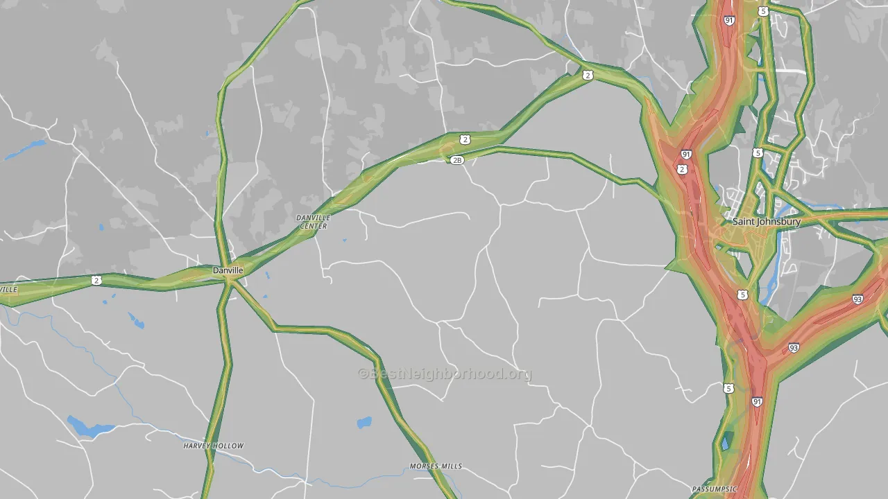 Passumpsic, VT Map of Noise Levels in Passumpsic