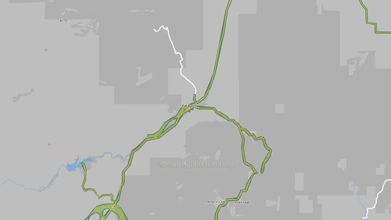 Patagonia, AZ Map of Noise Levels in Patagonia
