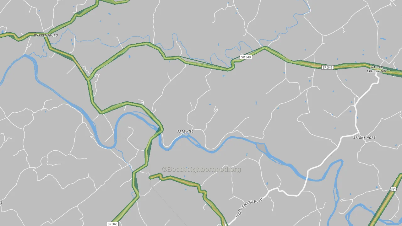 Pate Hill, TN Map of Noise Levels in Pate Hill