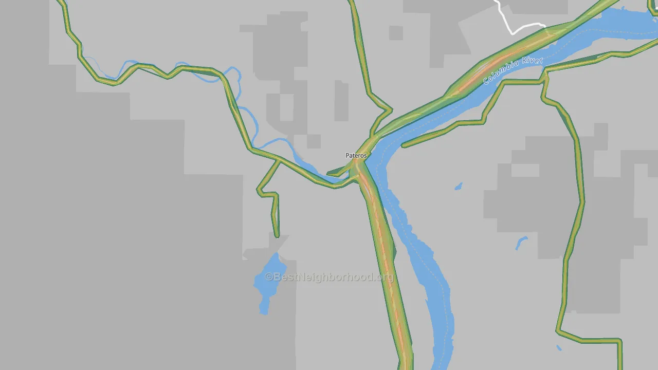Pateros, WA Map of Noise Levels in Pateros