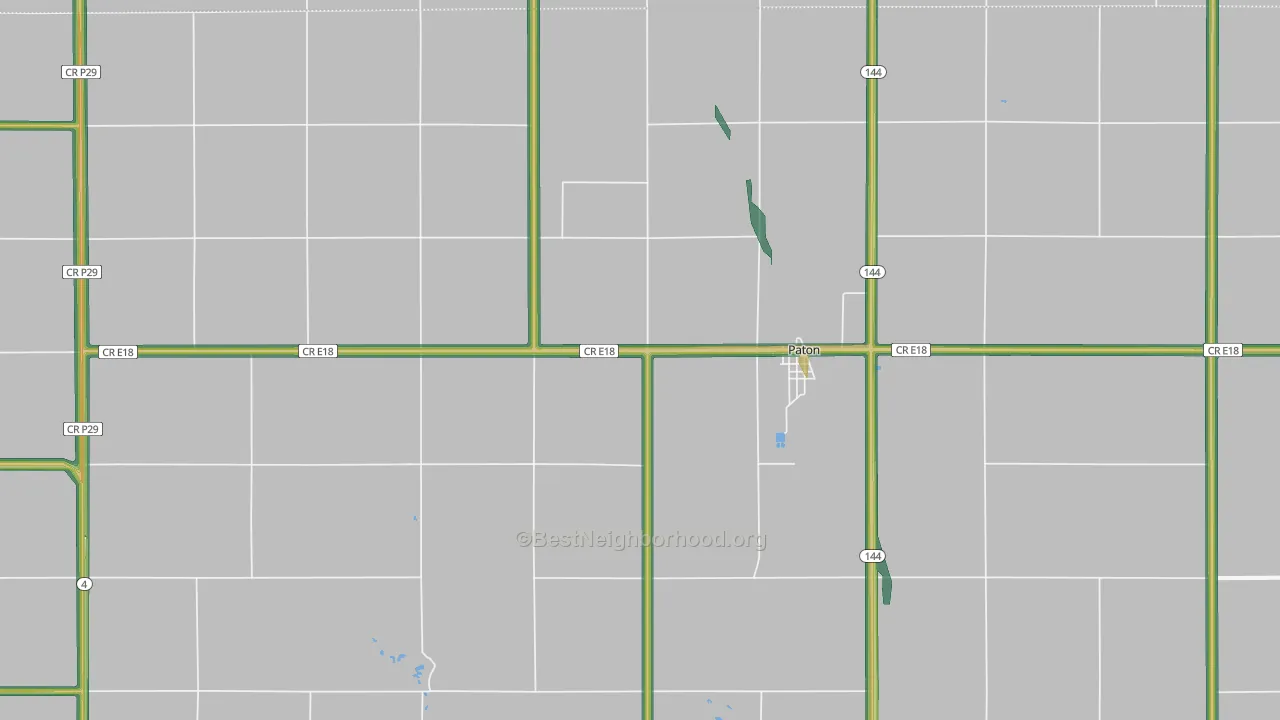 Paton, IA Map of Noise Levels in Paton