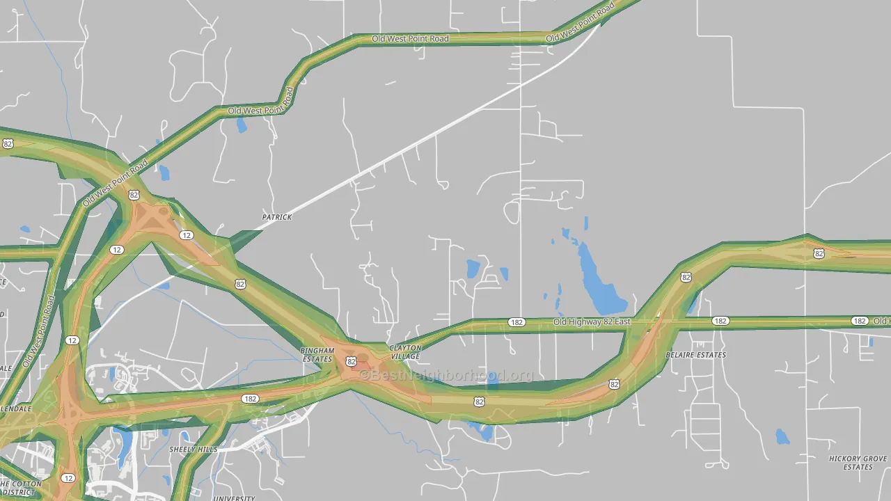 Patrick, MS Map of Noise Levels in Patrick