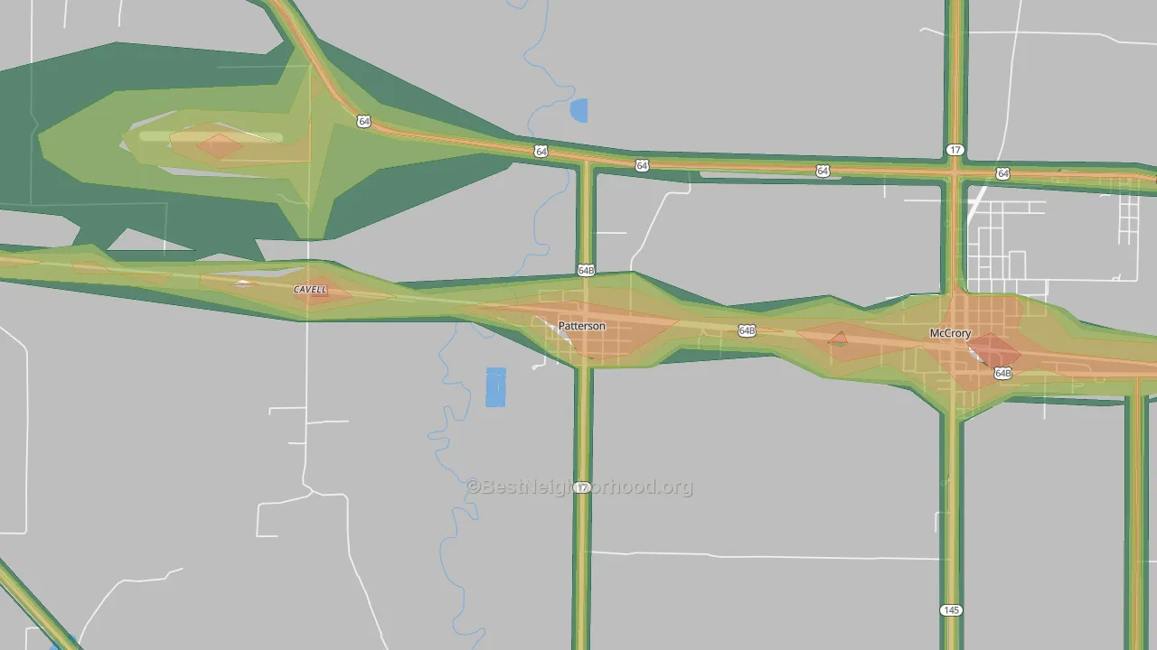 Patterson, AR Map of Noise Levels in Patterson
