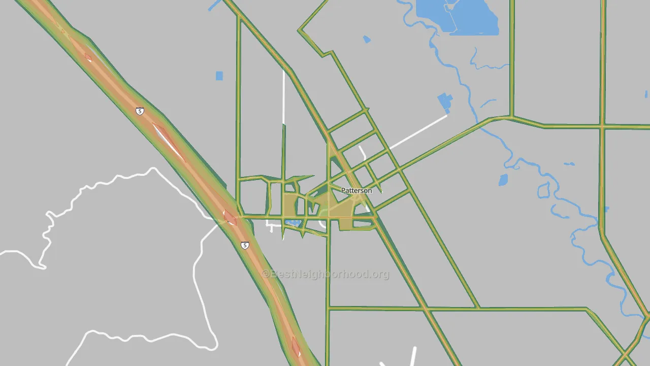 Patterson, CA Map of Noise Levels in Patterson