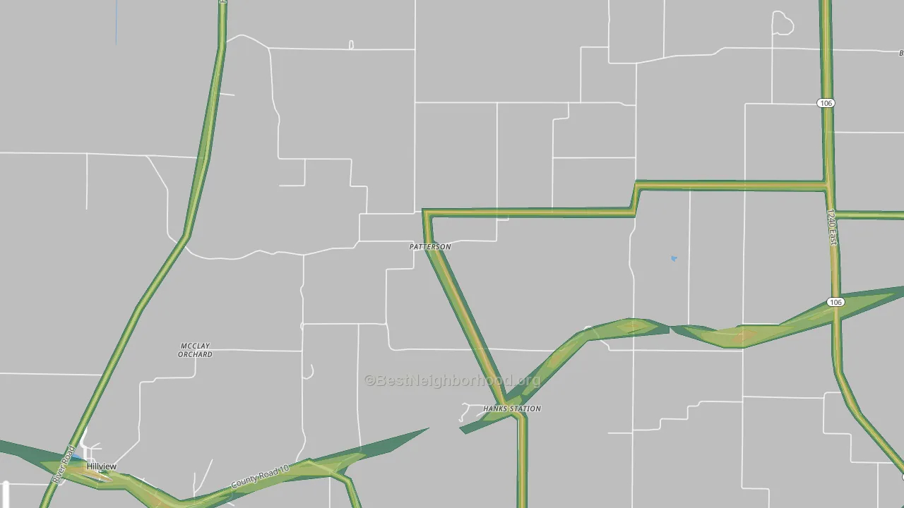 Patterson, IL Map of Noise Levels in Patterson
