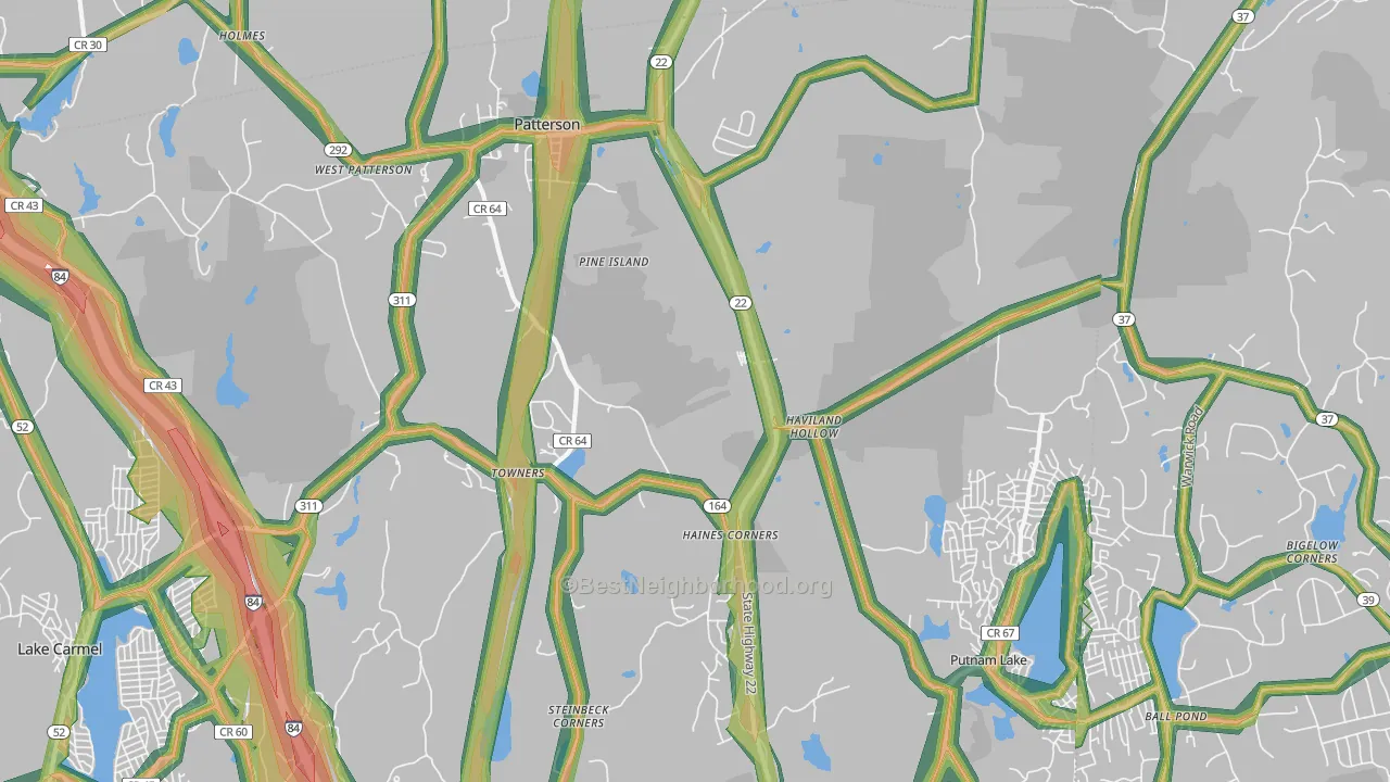 Patterson, NY Map of Noise Levels in Patterson