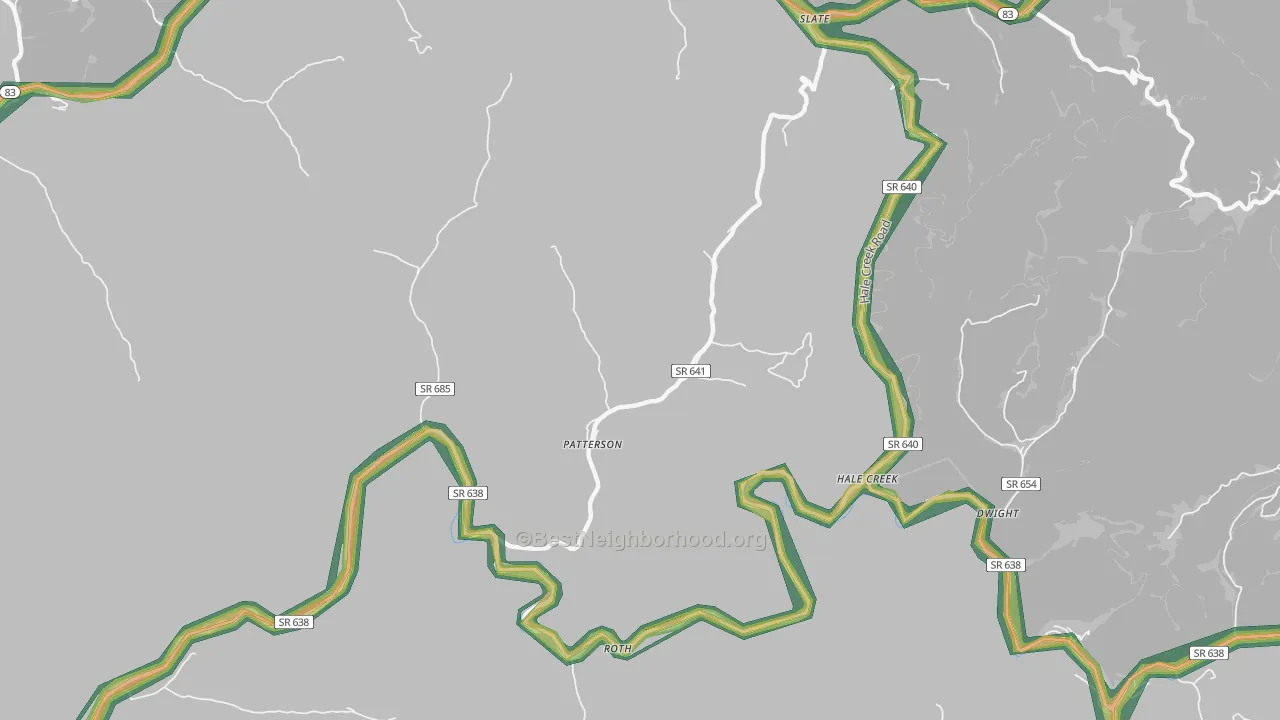 Patterson, VA Map of Noise Levels in Patterson