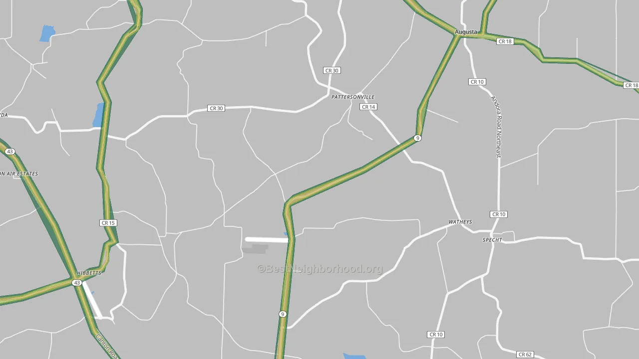 Pattersonville, OH Map of Noise Levels in Pattersonville