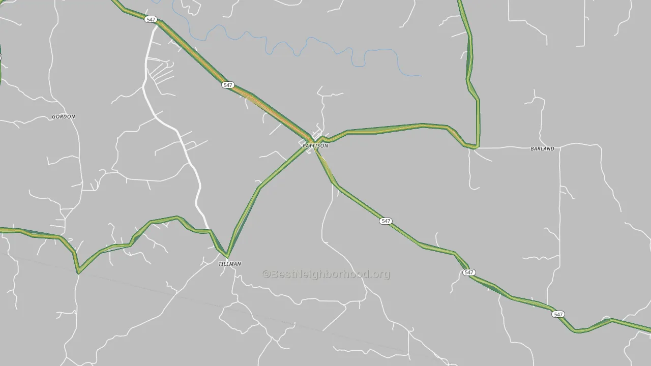 Pattison, MS Map of Noise Levels in Pattison