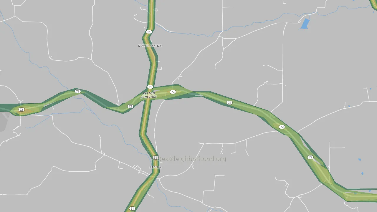 Patton Junction, MO Map of Noise Levels in Patton Junction