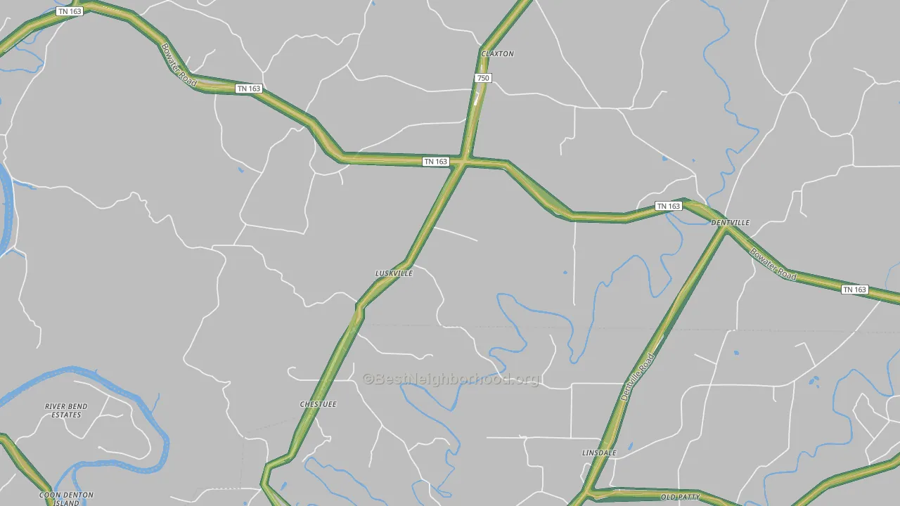 Patty, TN Map of Noise Levels in Patty