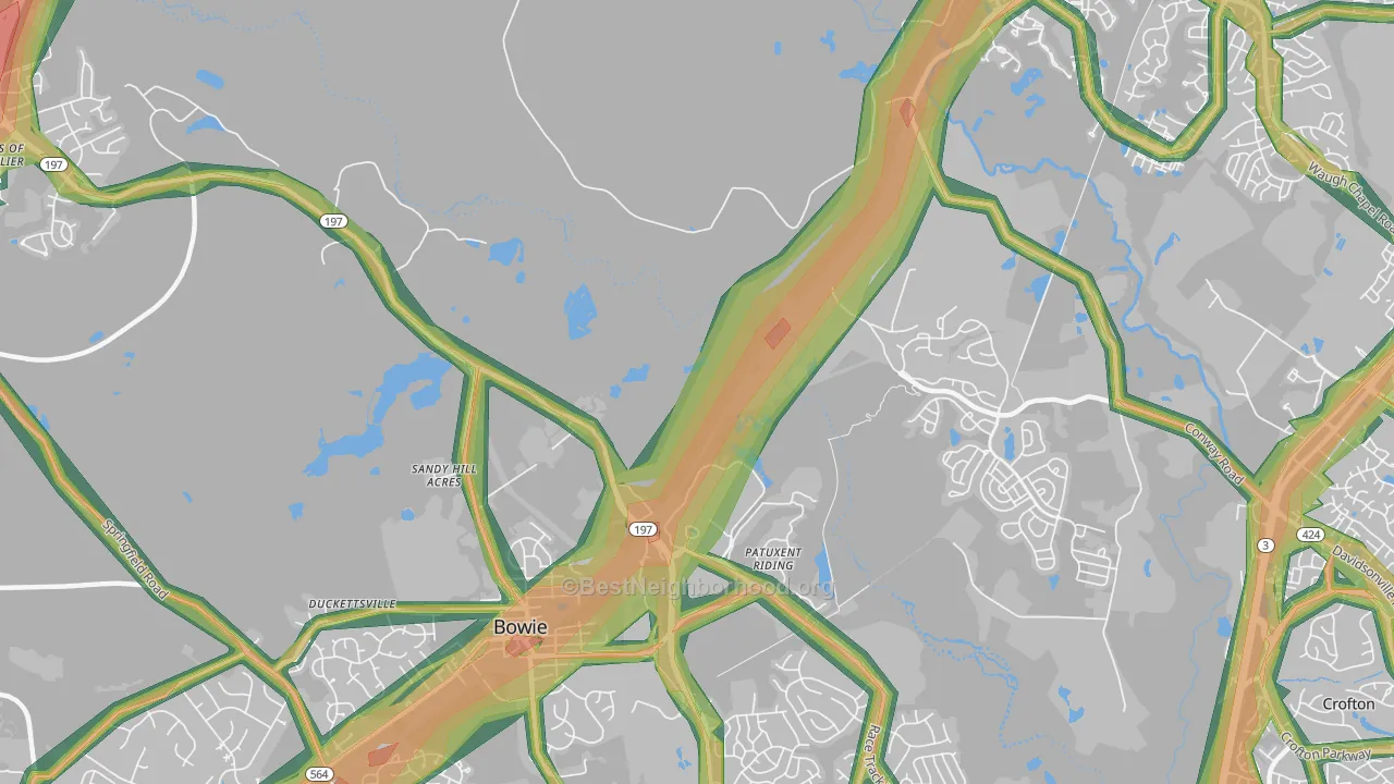 Patuxent, MD Map of Noise Levels in Patuxent