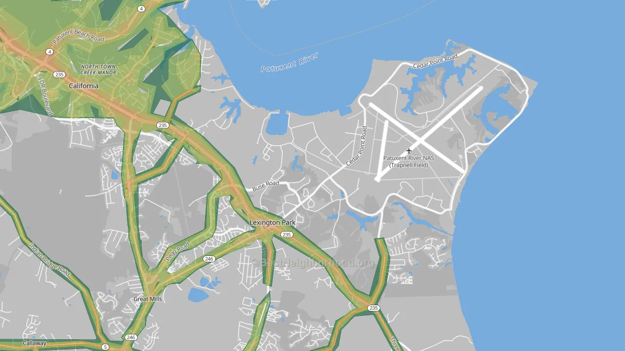 Patuxent River, MD Map of Noise Levels in Patuxent River