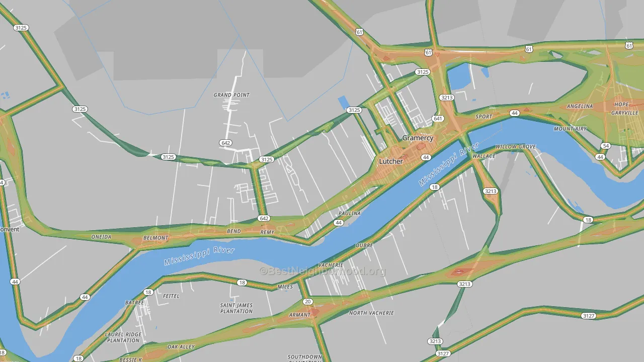 Paulina, LA Map of Noise Levels in Paulina