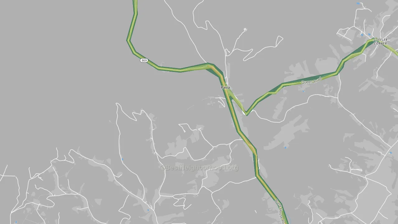 Pavia, PA Map of Noise Levels in Pavia