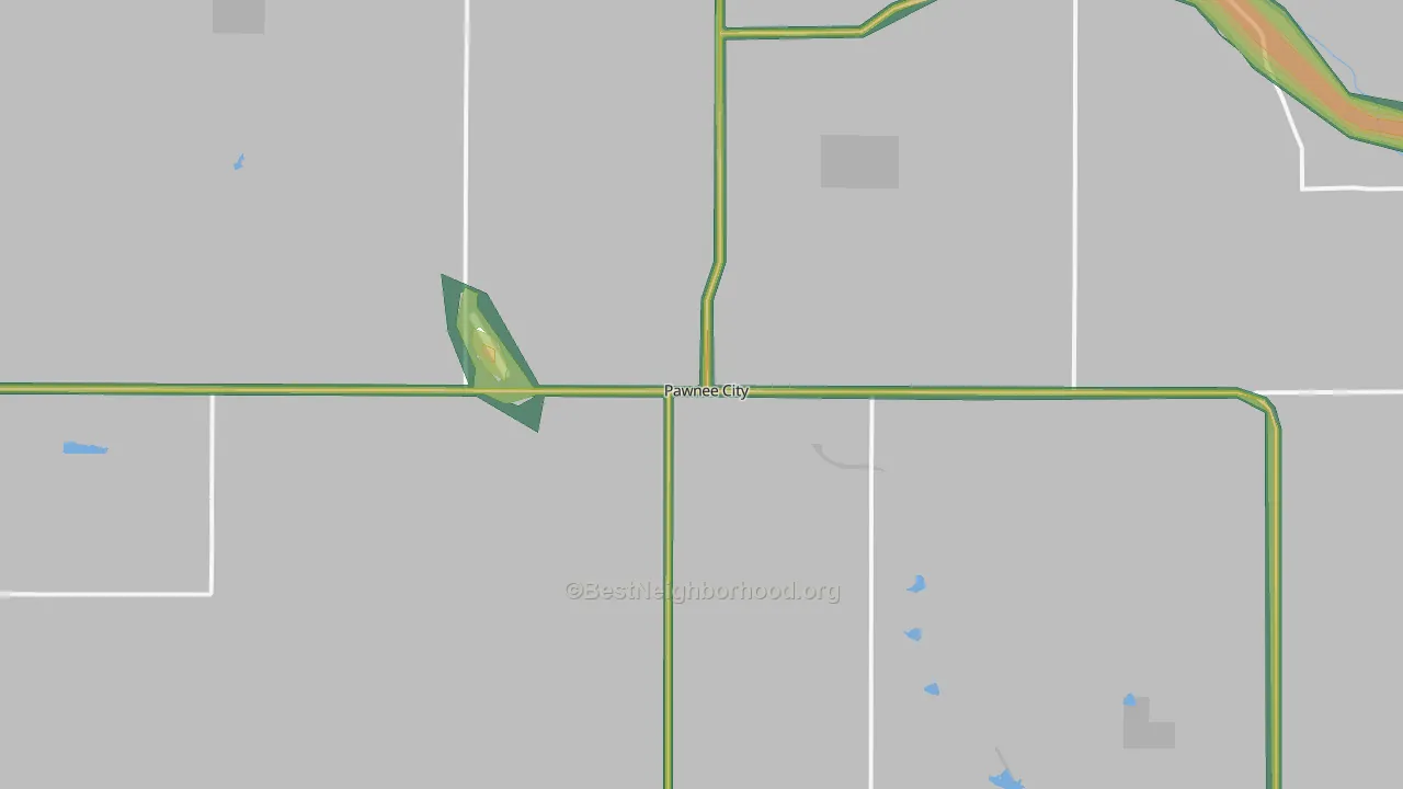 Pawnee City, NE Map of Noise Levels in Pawnee City