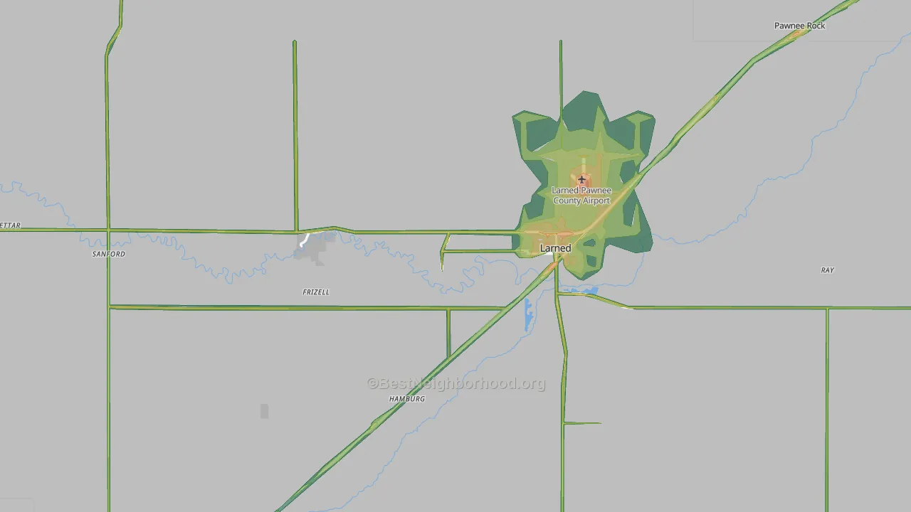 Pawnee County, KS Map of Noise Levels in Pawnee County
