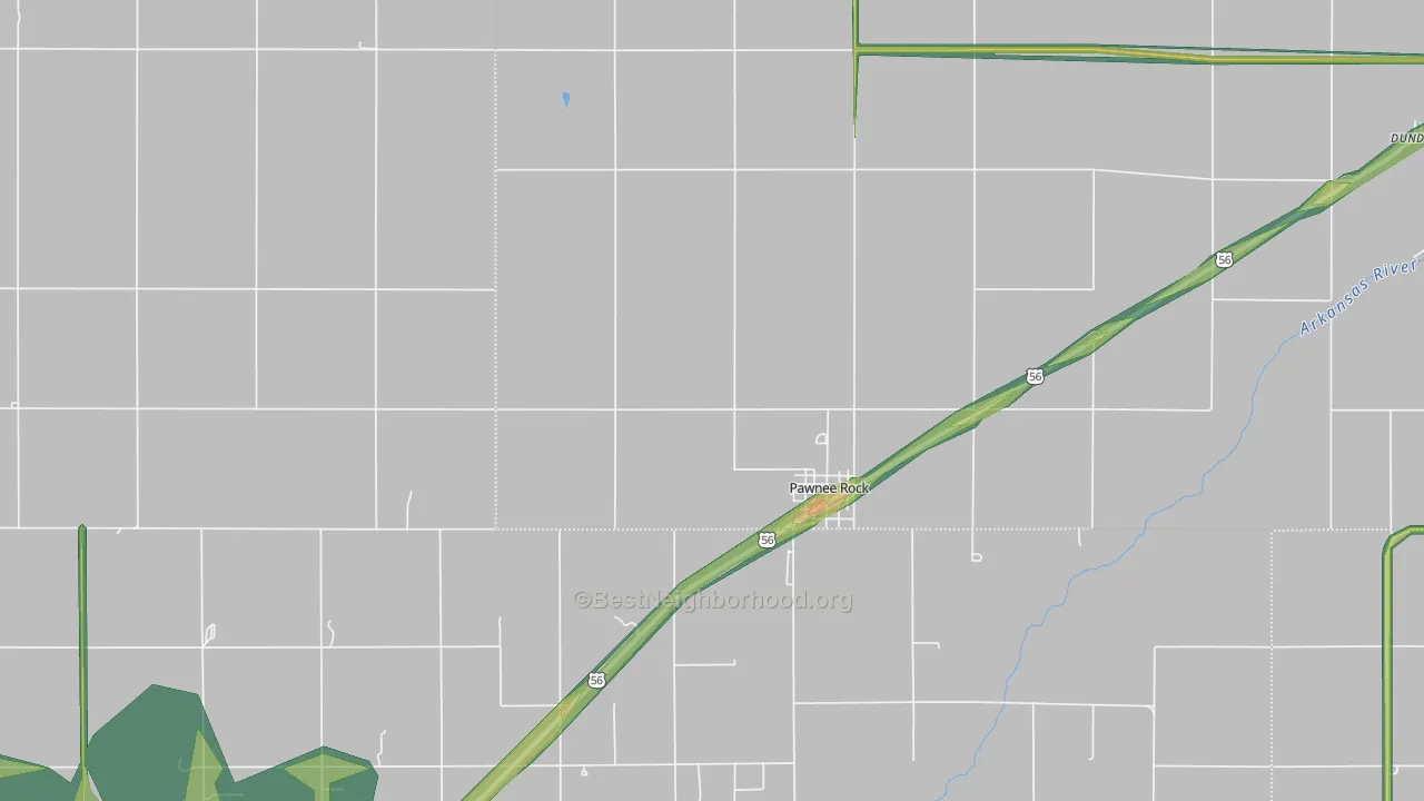 Pawnee Rock, KS Map of Noise Levels in Pawnee Rock