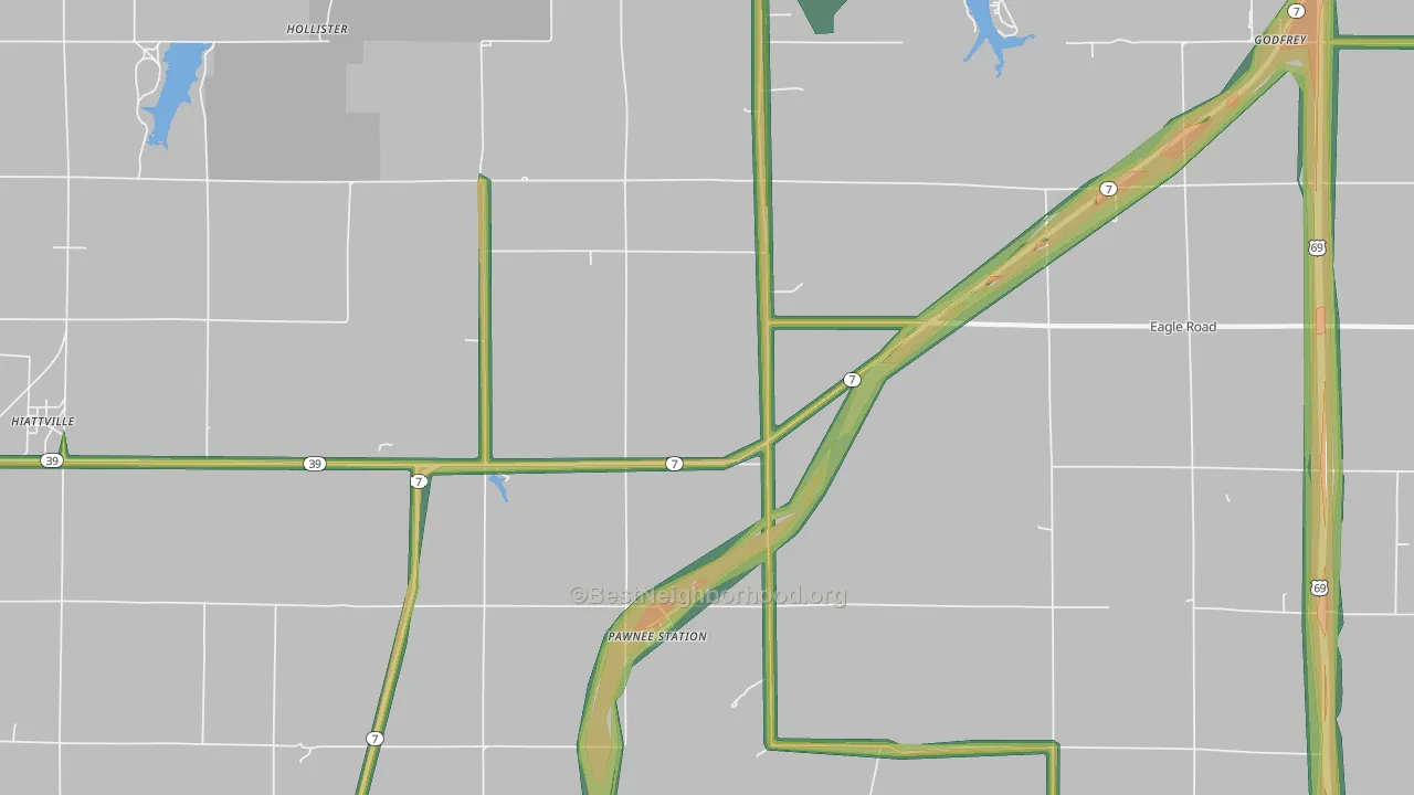 Pawnee Station, KS Map of Noise Levels in Pawnee Station