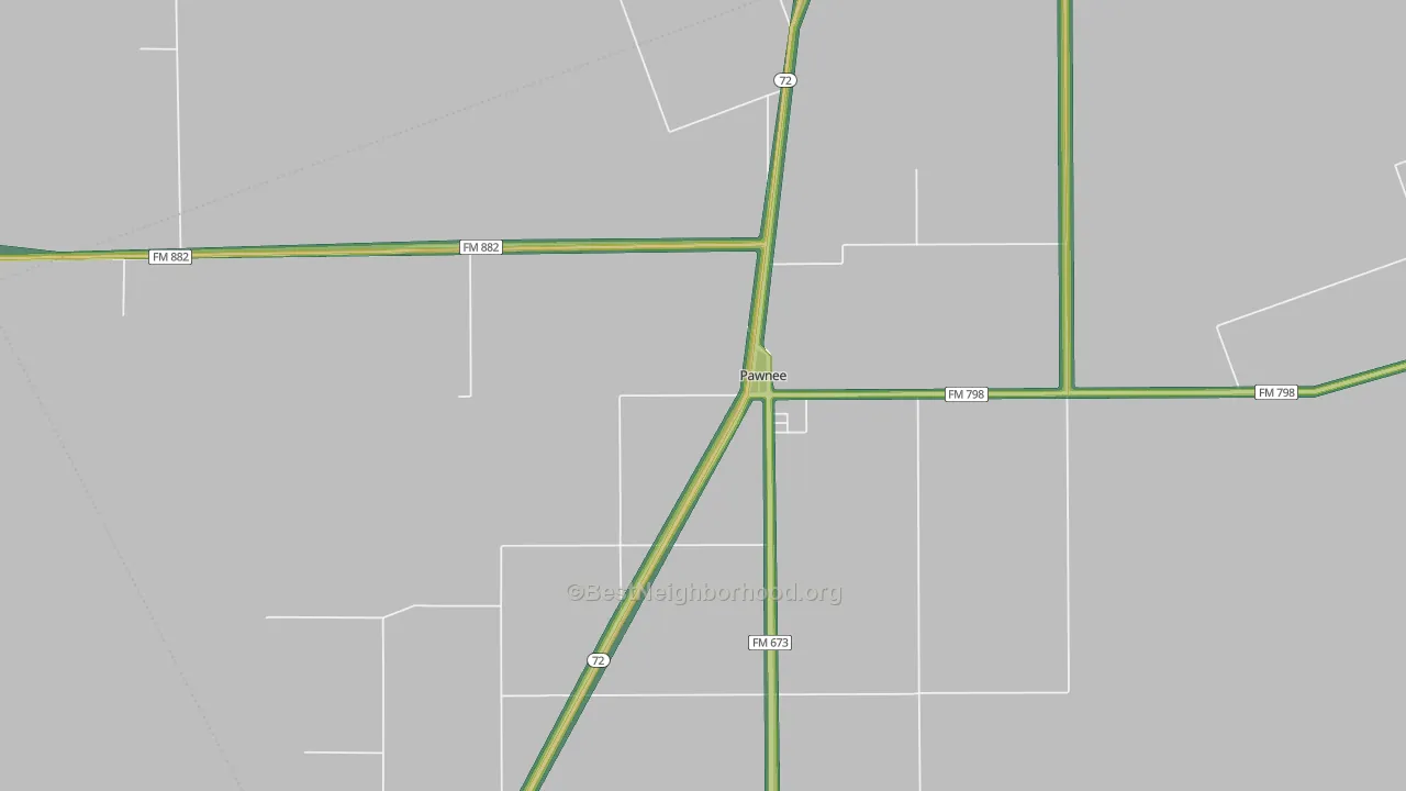 Pawnee, TX Map of Noise Levels in Pawnee