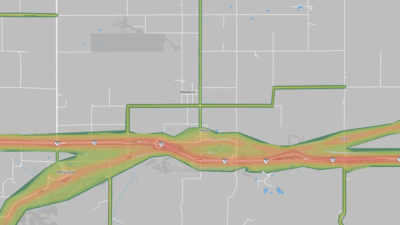 Paxico, KS Map of Noise Levels in Paxico