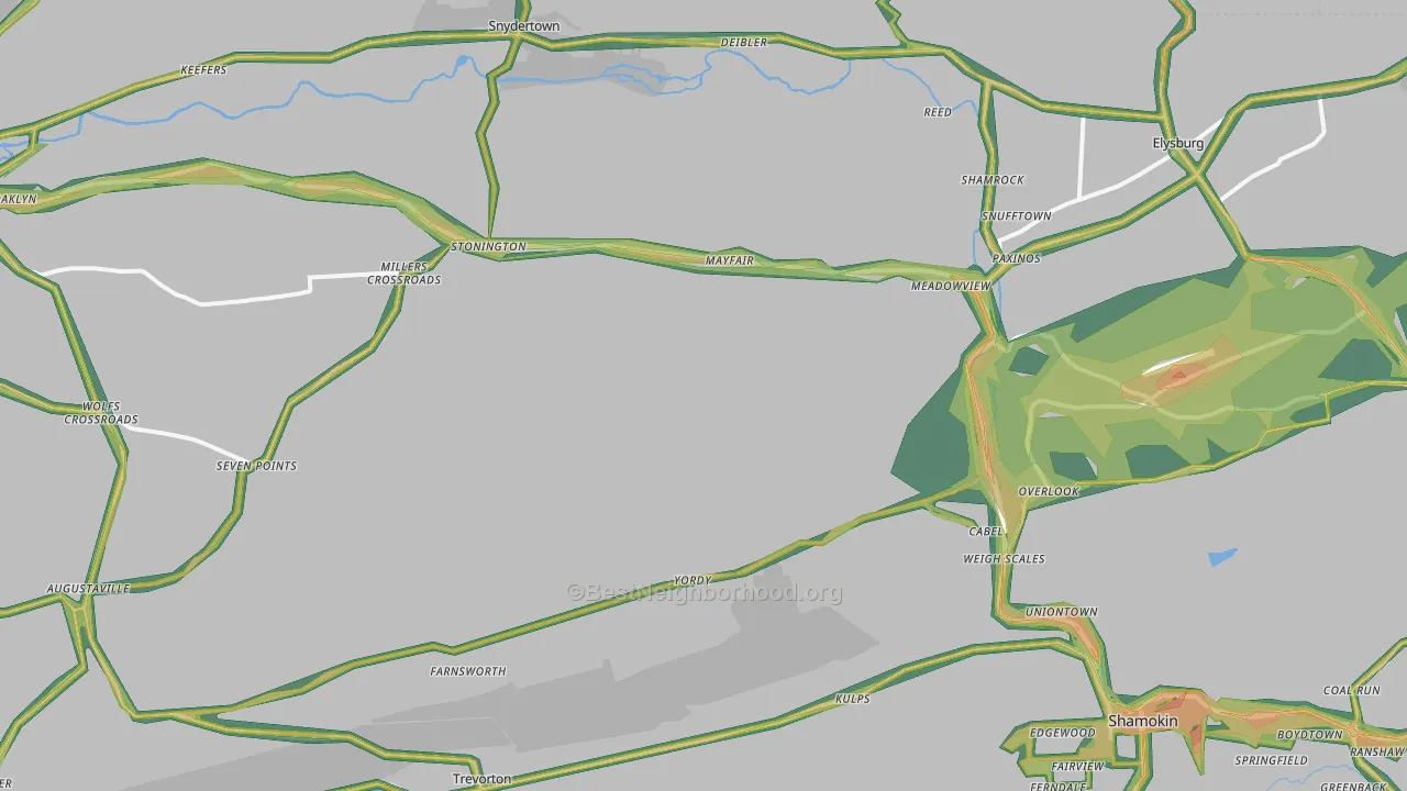 Paxinos, PA Map of Noise Levels in Paxinos