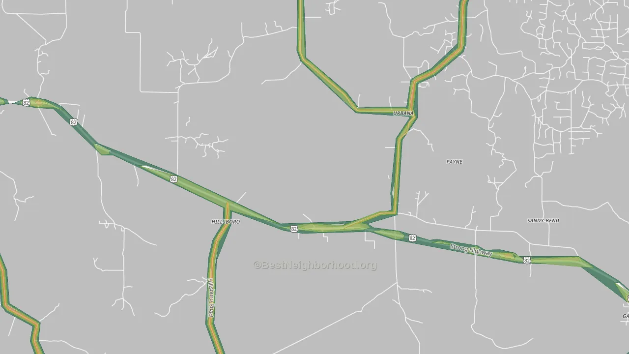 Payne, AR Map of Noise Levels in Payne
