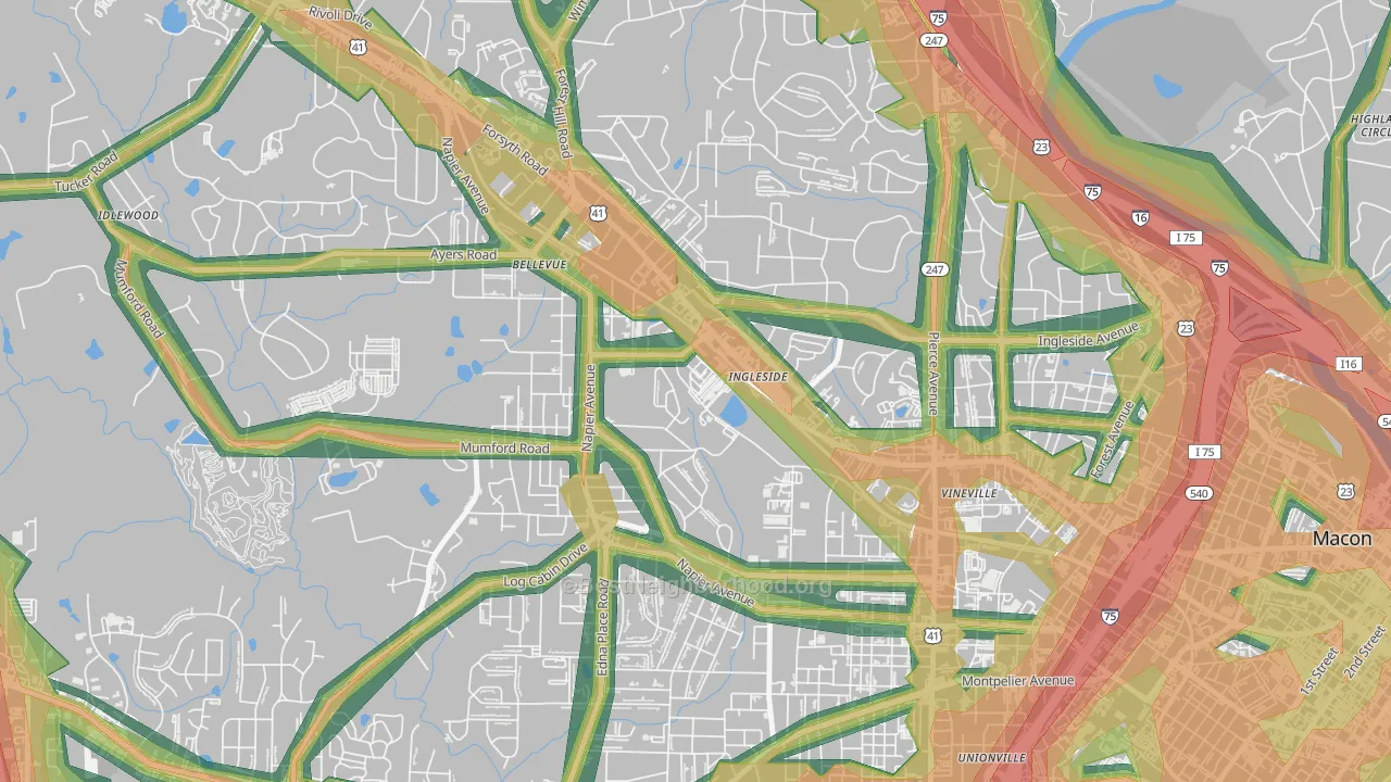 Payne, GA Map of Noise Levels in Payne