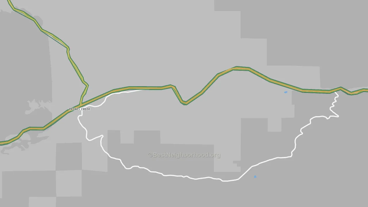 Paynes Creek, CA Map of Noise Levels in Paynes Creek
