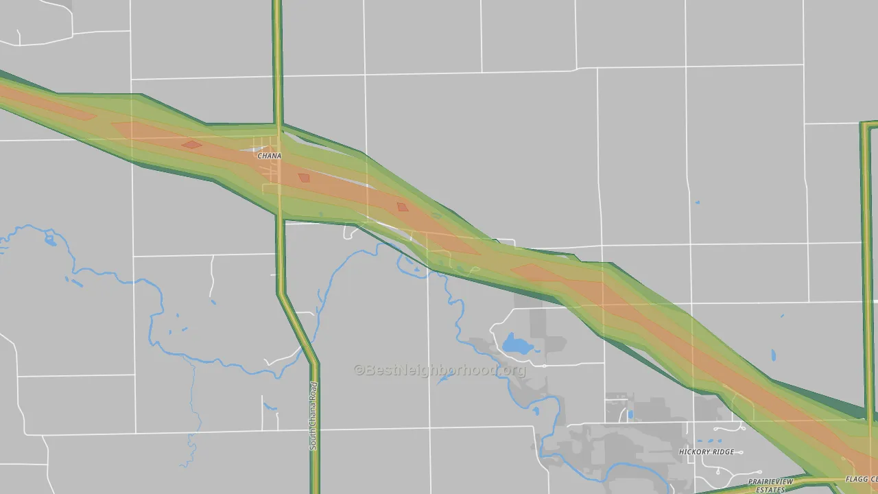 Paynes Point, IL Map of Noise Levels in Paynes Point