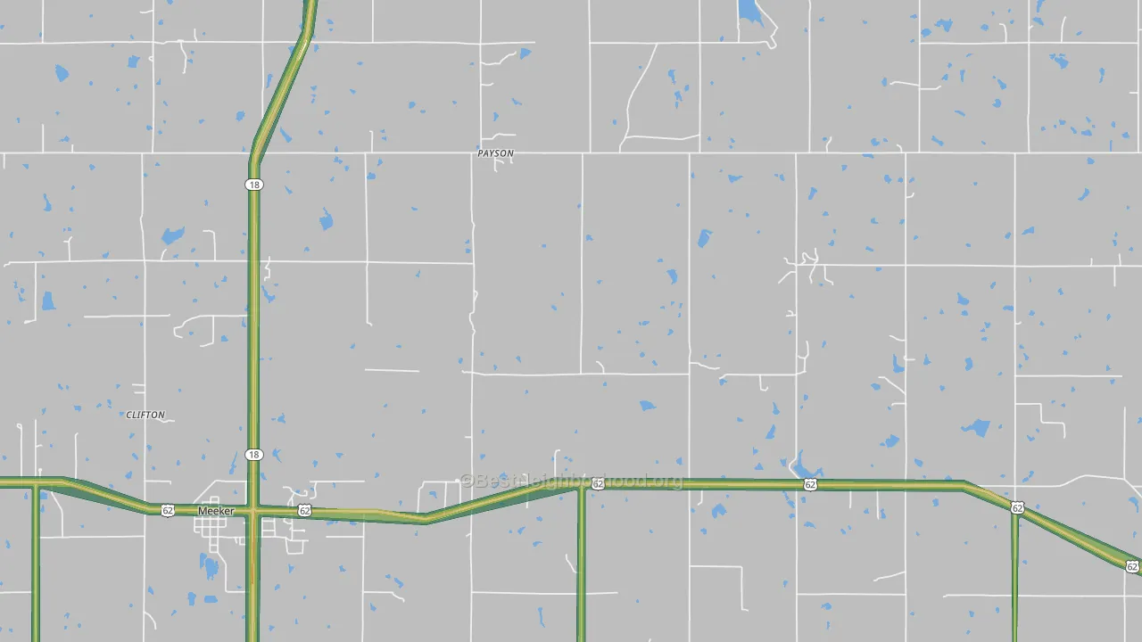 Payson, OK Map of Noise Levels in Payson