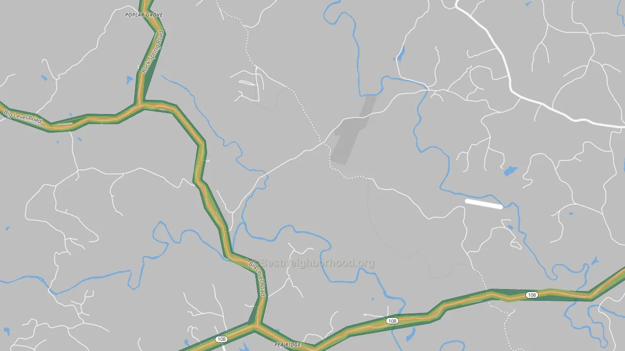 Pea Ridge, NC Map of Noise Levels in Pea Ridge